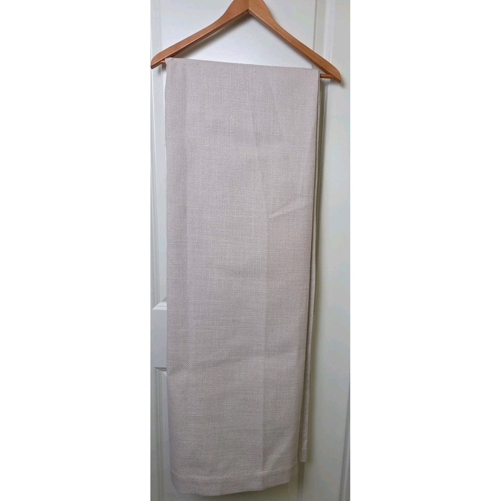 2 Ballard Designs Textured Linen Blend Lined Drapery Curtain Panels Ivory 53x84‎